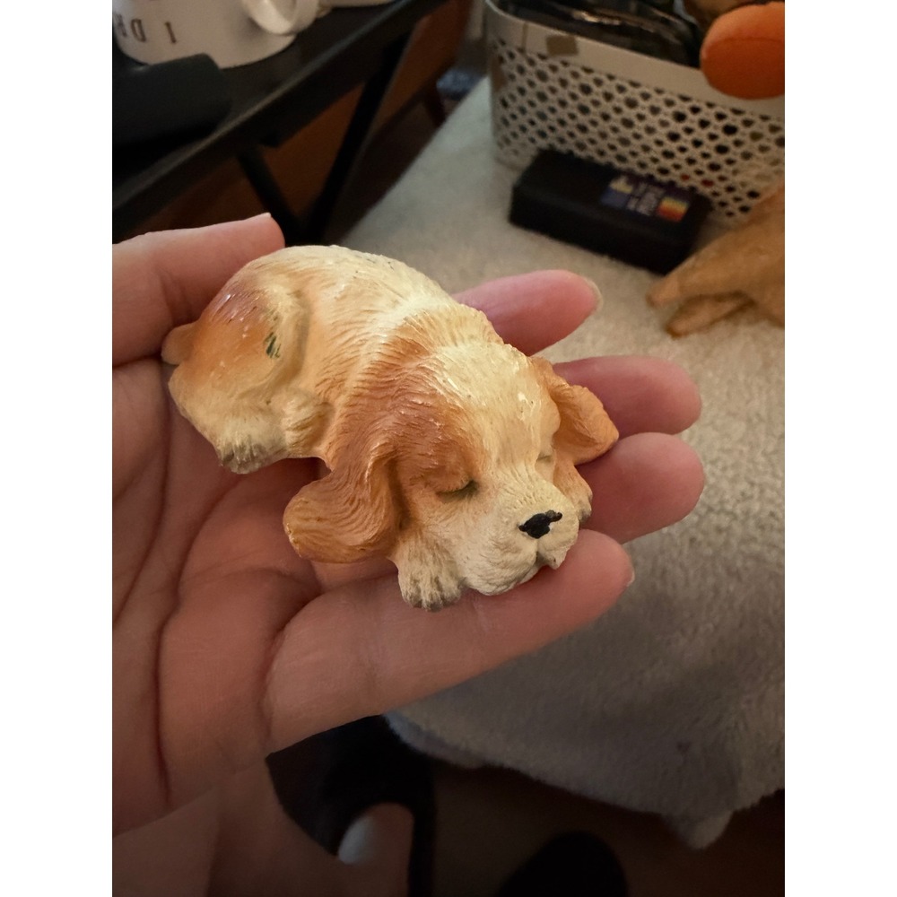 Castagna‎ Sleeping Cocker Spaniel Dog Figurine Small Tan Vintage